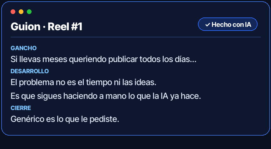 Guion de un reel escrito con IA