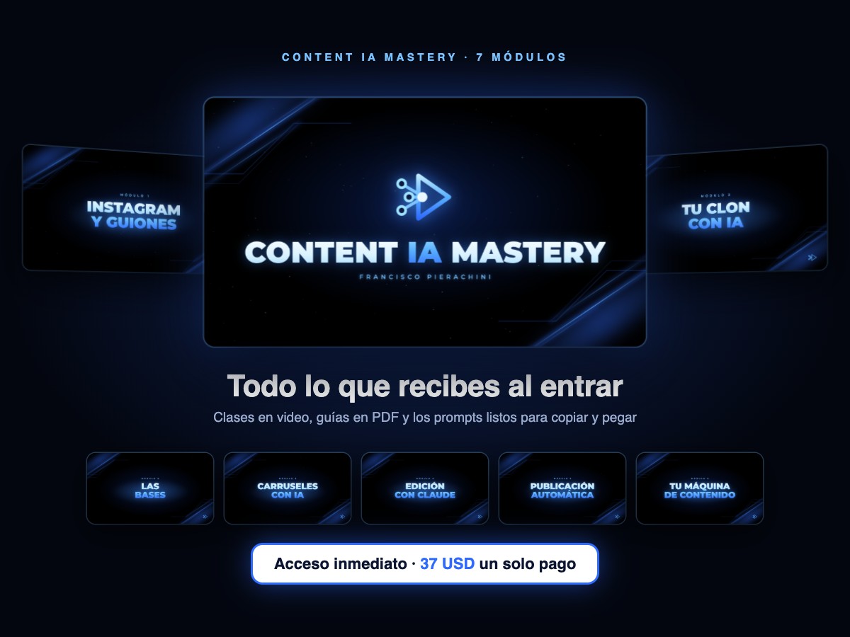 Los 7 módulos de CONTENT IA MASTERY